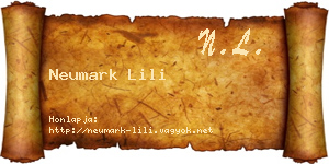 Neumark Lili névjegykártya
